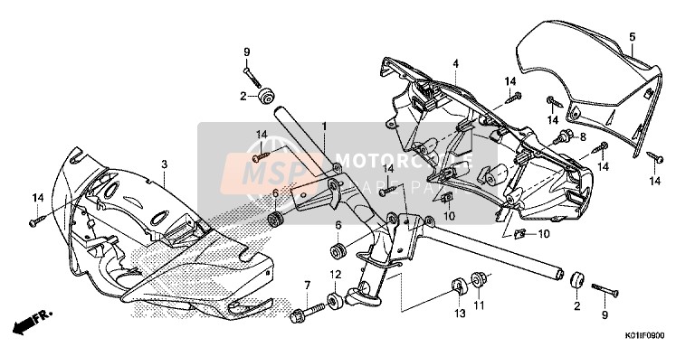 Honda SH125AS 2014 Steering Handle/Handle Cover for a 2014 Honda SH125AS